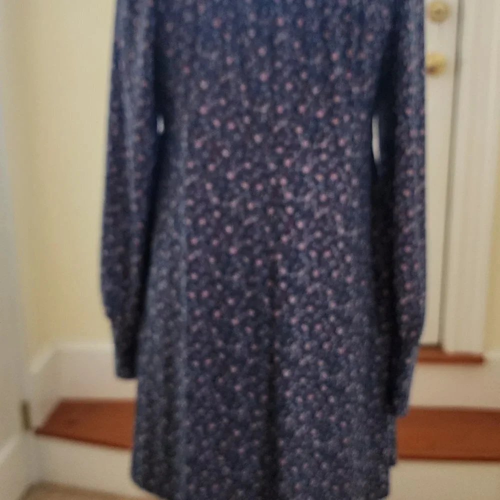 Lily Rose Blue flower print, long sleeve dress.  NWOT - Picture 5 of 5